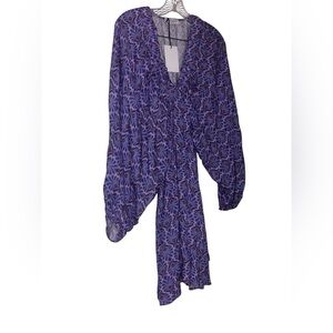 Purple and Black Patterned Blouse